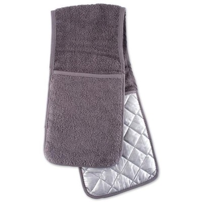 Design Imports CAMZ38520 Gray Terry Double Oven Mitt-image