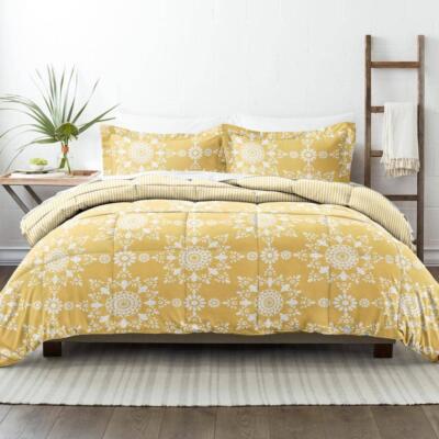 Becky Cameron Full/Queen Down-Alternative Comforter Set 3-Pcs Microfiber Yellow-image