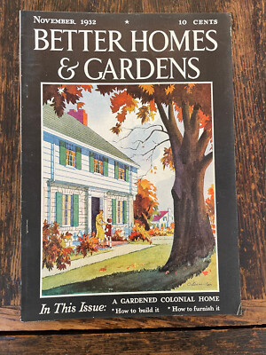 VTG Better Homes & Gardens Magazine November 1932 Thanksgiving Christmas Cards-image