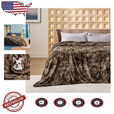 Cozy Tie Dye Sherpa Blanket King Size - Fuzzy Faux Fur Throw, 108x90-image