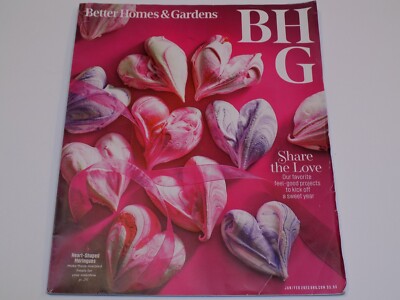 Better Homes Gardens Magazine Jan Feb 2023 Valentine Love Heart Shaped Meringue-image