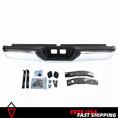 Complete Chrome Rear Steel Step Bumper For 2000-2006 Toyota Tundra Standard Bed-image