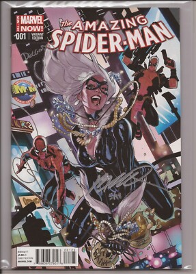AMAZING SPIDER-MAN, THE #1 – SIGNED 2X IN SILVER – RARE – NUMBERED 05:18 - W/COA-image