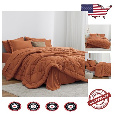 Stylish 5-Piece Twin Comforter Set with Cozy Down Alternative Filling-image