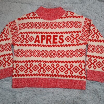 A New Day Sweater Womens Red L Apres Soft Cozy Comfort Warm Casual Sparkly-image