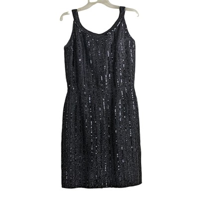 Judith Imports Size 10 Black Sparkly Knee Length Black Dress 25g-image