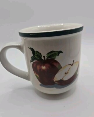 Ceramic Mug Apple Coffee Cocoa Tea Cream Red Green Mainstays home-image