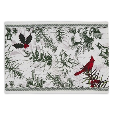 DII Holiday Botanical Placemat with Holly & Cardinal ~~FREE SHIPPING~~-image