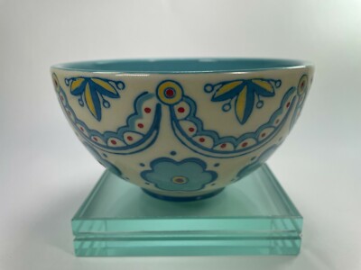 Vintage Dutch Wax Coastline Imports Ceramic Cereal/ Rice Bowls Floral Design C48-image