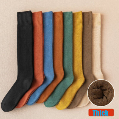 Winter Women Thick Warm Wool Socks Over Knee Long Thigh High Boot Stockings-image