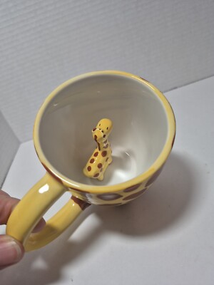 Pier 1 Imports GIRAFFE SURPRISE MUG Perfect For Kids Or Adults.  Giraffe Inside!-image