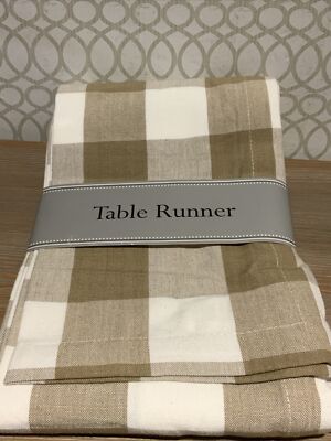 🍒 DII Stone Buffalo Check Table Runner👌🆕️-image