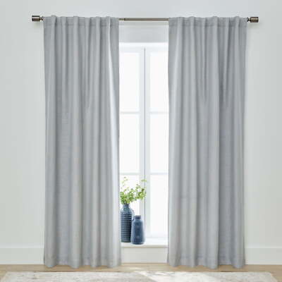Better Homes & Gardens Linen Blend Curtain,Single Panel,Soft Silver,50