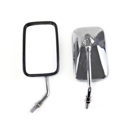 For Honda VTX1300 VTX1800 Motorcycle Rectangle Rear view Mirrors Chrome 10mm New-image