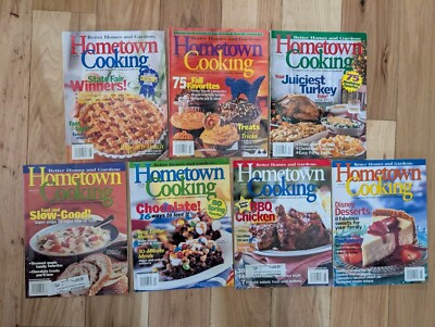 Lot of 7 Better Homes & Gardens Hometown Cooking Magazines 2001-2002-image