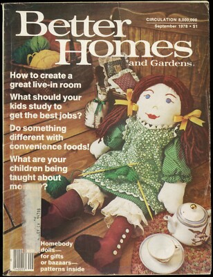 SEPTEMBER 1978 BETTER HOMES AND GARDENS MAGAZINE, HOMEBODY DOLLS, DOME HOMES-image
