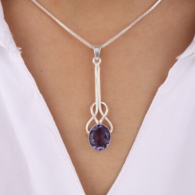 Iolite Gemstone 925 Sterling Silver Jewelry Handmade Pendant 1.79