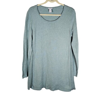 J Jill Top Womens Sz Medium Tunic Soft Cozy Oversized Neutral Basic Viscose-image