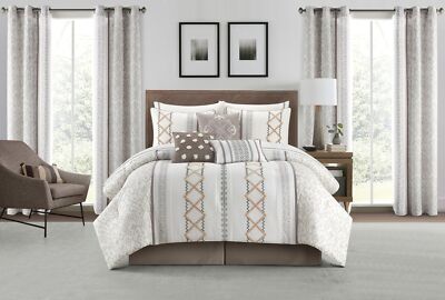 Stratford Park Luxury 15 Piece Cozy Comforter Set, Bed Size California King,-image