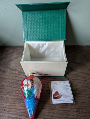 Pier 1 Imports Li Bien Christmas 2017 Angel Ornament Red Inside Painting-image