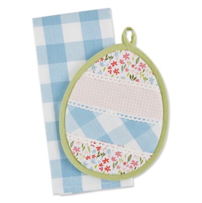 Spring Easter Egg Kitchen Hand Towel & Potholder Gift Set-image