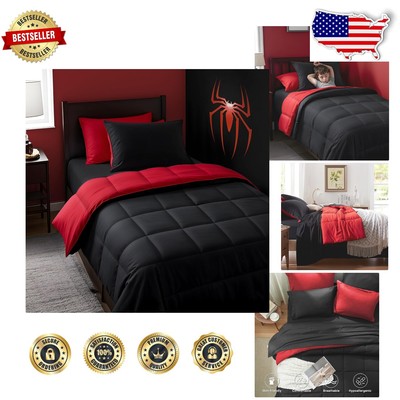 Elegant 5-Piece Twin Comforter Set - Cozy Microfiber Bedding for Every Season-image