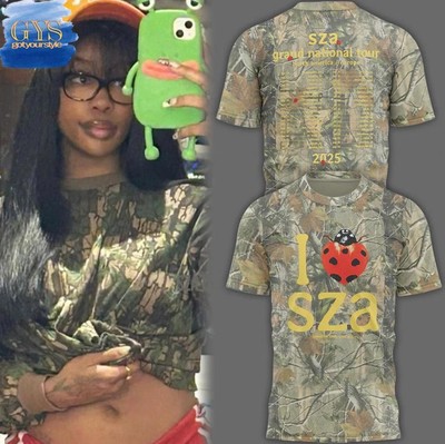 Sza Camo Grand National Tour 3D Unisex T-Shirt-image