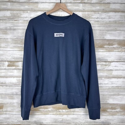 Ateyo Duo Gaming Sweatshirt Unisex M Pullover Navy Blue Crew Neck Long Sleeves-image