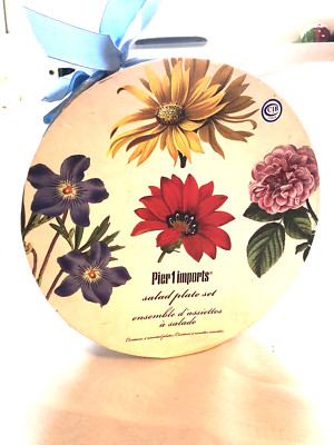 Pier One NIB Assorted Floral salad plates (4 pcs)-image