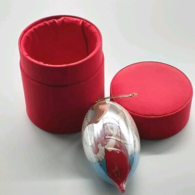 Pier 1 Li Bien Angel Teardrop Hand Painted Christmas Bauble Ornament w/Box-image