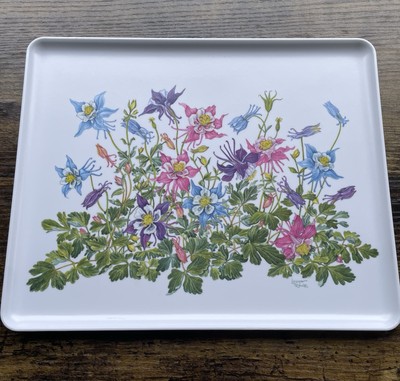RDE Imports Italy Melamine Floral Wildflowers 12”x9.5” Tray LOUISA RAWLE design-image