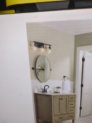 Better Homes & Gardens Safford 23 x 23 Round Tilt Bathroom Mirror Satin Nickel-image