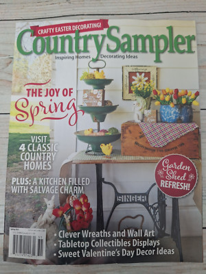 Country Sampler April 2025 Magazine crafty easter decorating joy of spring homes-image