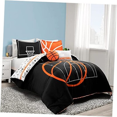  Basketball Game Reversible Oversized 5 Piece Comforter Set - Cozy & Soft Kids -image