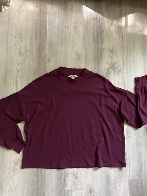 Victoria’s Secret Purple Waffle Knot Long Sleeve Comfy Sleep Shirt Women’s S-image