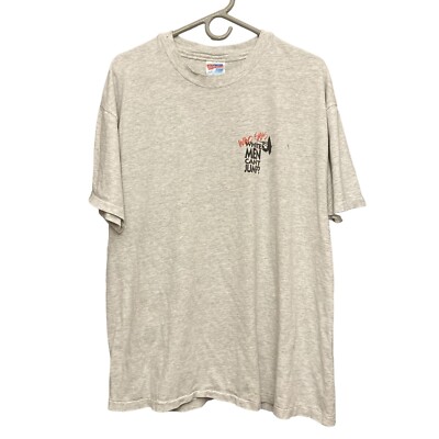 Vintage Wind Surfing White Men Can't Jump T-Shirt XL Single Stitch Made in USA-image