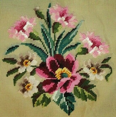 NWT Needlepoint Canvas Monica Import Floral 27