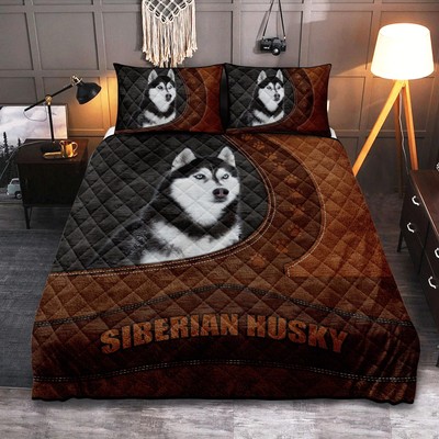 Personalized Siberian Husky Bed Sets – Cozy Quilt for Dog Lovers-image