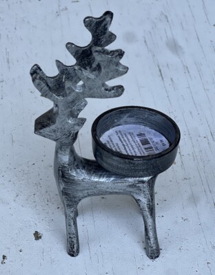 Pier 1 Imports Deer Tea Candle Holders Set Of Two Deer/ Reindeer New-image