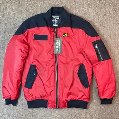 Vintage Caliber Denim MFG Co. Bomber Jacket Mens Medium Red & Black NWT-image