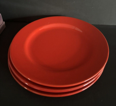 Pier 1 Imports ~ Dinner Plates  Red Earthenware ~ 10 1/2