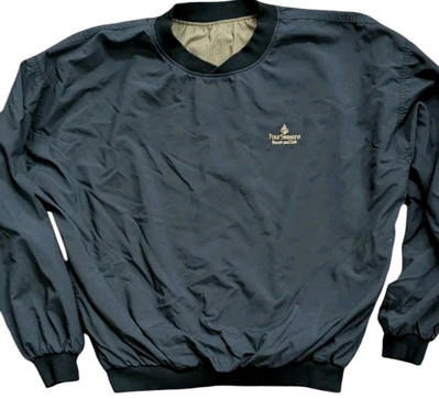 Vtg Four Seasons Resort Golf Pullover Shirt Men XL Reversible Black Tan Nylon -image