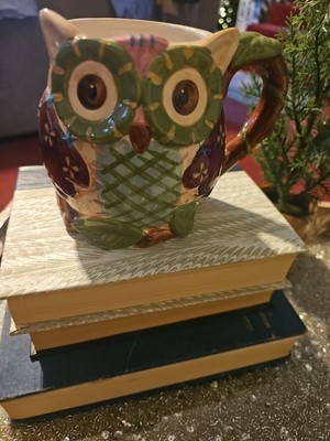 Owl Mug Pier 1 Imports: Olli The Owl Large 3D Hand-Painted Mug 16 oz. Coffee Mug-image