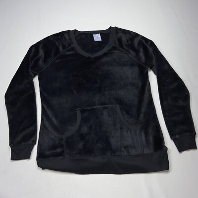 Secret Treasures Sleepwear Black Cozy V-Neck Pullover Orgasmicly Soft Sweater M-image