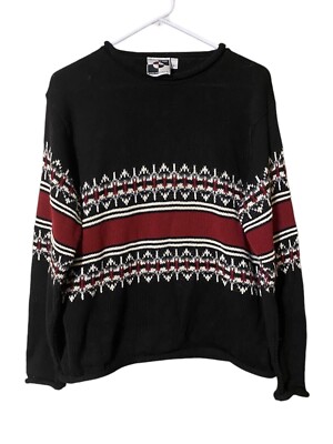 Vintage It's Our Time  Sweater Women’s Large Fair Isle USA Y2K 90’s Cozy Comfort-image