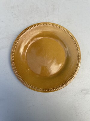 (1) PIER 1 'Spice Route' 10 3/4 DINNER PLATES: Beaded Rim; Ginger Yellow-image