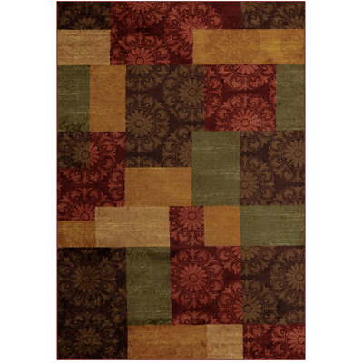 Mainstays Transitional Medallion Block Red Print Indoor Area Rug5' X 7'durable-image