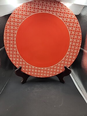 PIER 1 LIVINGSTON RED DINNER PLATE 11