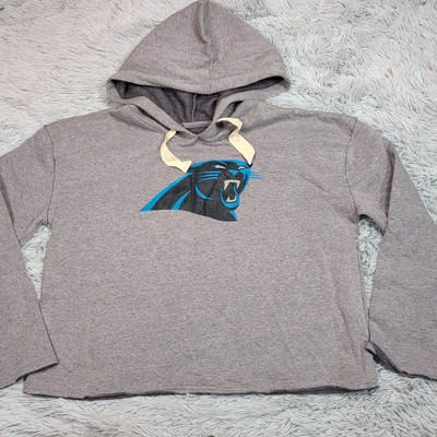 Carolina Panthers Sweatshirt Womens L Gray Hoodie NFL Football Cozy Comfort-image