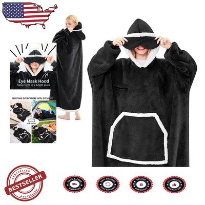Comfortable Extra Large Wearable Blanket Hoodie for Cozy Lounging & Travel-image